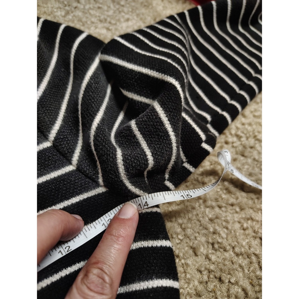 Boden Black White Striped Elbow Dress Women's Sz 6 Knee Length Cotton - Picture 5 of 6